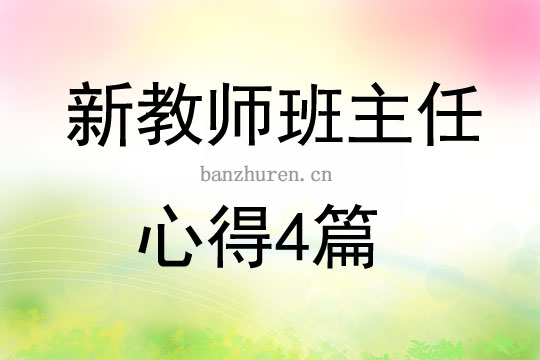 新教师班主任心得4篇