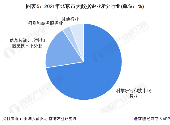图表5：2021年北京市大数据企业所处行业(单位：%)