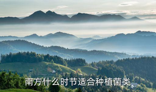 南方什么时节适合种植菌类