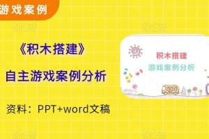 幼儿园自主游戏案例分析《积木搭建》PPT+文稿