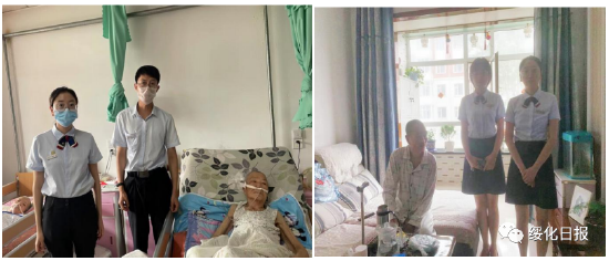 图为绥化北林支行为行动不便老人提供上门服务