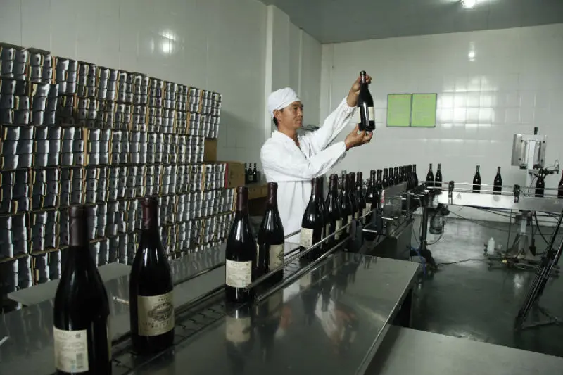 图为葡萄酒酿造车间（苏强 摄）