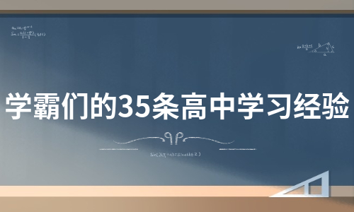 学霸们的35条高中学习经验（精选5篇）