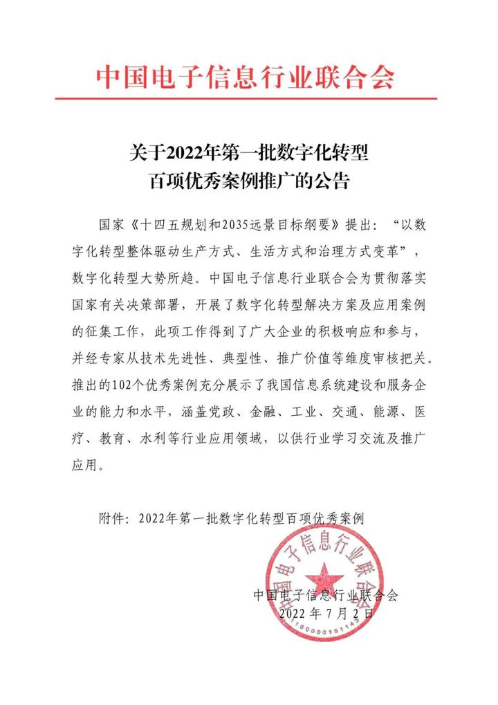 2022年数字化转型百项优秀案例