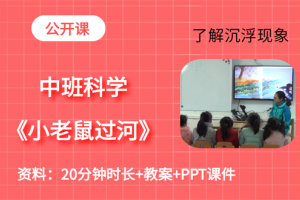 中班科学活动《小老鼠过河》公开课视频含教案课件PPT（了解沉浮）