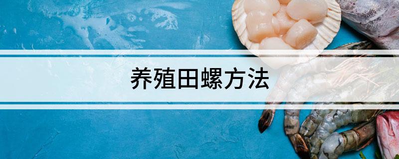 养殖田螺方法