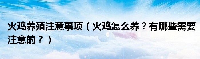 火鸡怎么养殖技术_养殖火鸡技术与管理_养殖火鸡视频