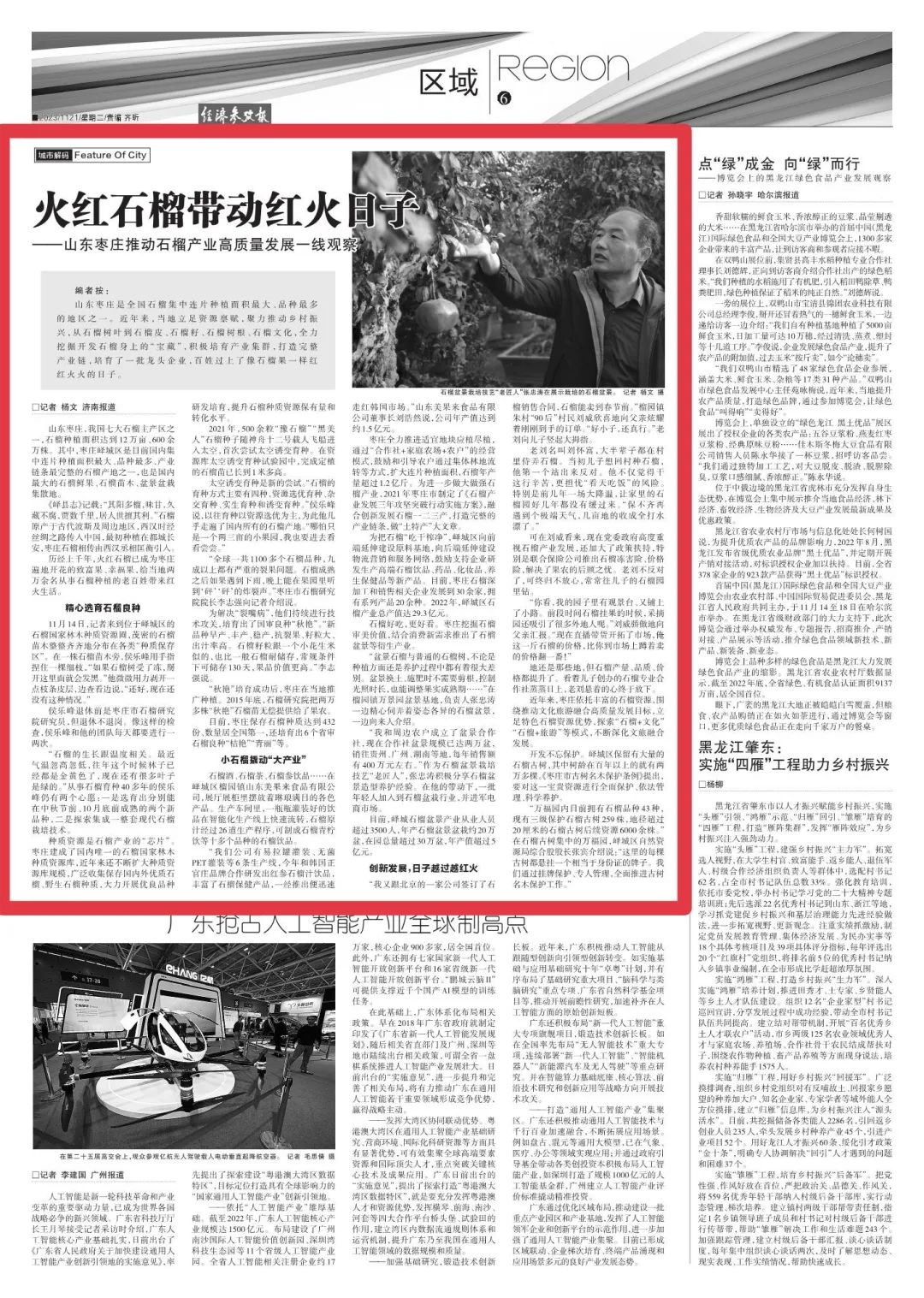 “小石榴”撬起“大产业”——《经济参考报》聚焦枣庄石榴产业高质量发展